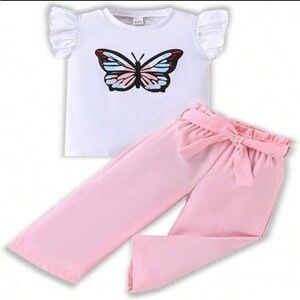 Pink Butterfly Kids Outfit